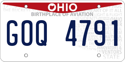 OH license plate GOQ4791