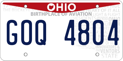 OH license plate GOQ4804