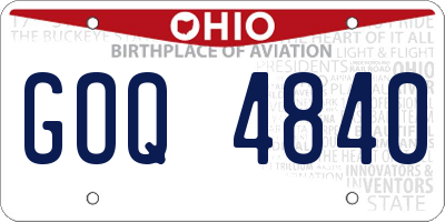 OH license plate GOQ4840