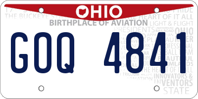 OH license plate GOQ4841