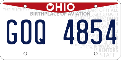 OH license plate GOQ4854
