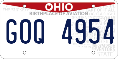 OH license plate GOQ4954
