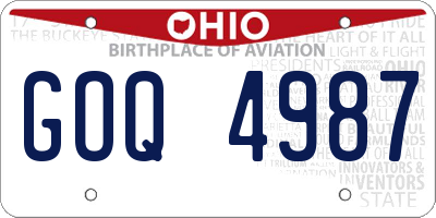 OH license plate GOQ4987