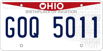 OH license plate GOQ5011