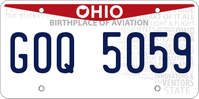 OH license plate GOQ5059