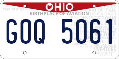 OH license plate GOQ5061