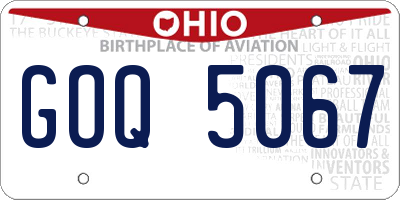 OH license plate GOQ5067