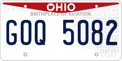 OH license plate GOQ5082