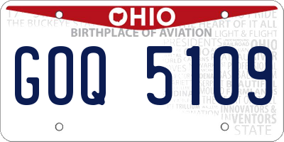 OH license plate GOQ5109