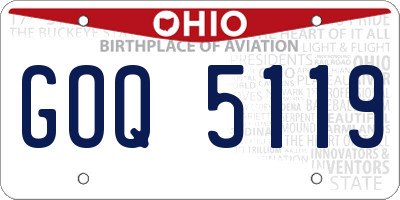 OH license plate GOQ5119