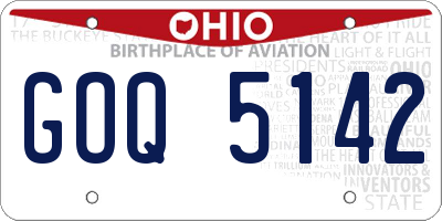 OH license plate GOQ5142