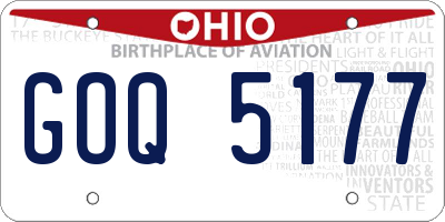 OH license plate GOQ5177