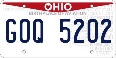 OH license plate GOQ5202