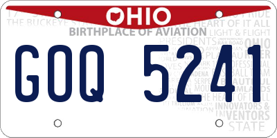 OH license plate GOQ5241