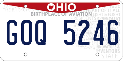 OH license plate GOQ5246