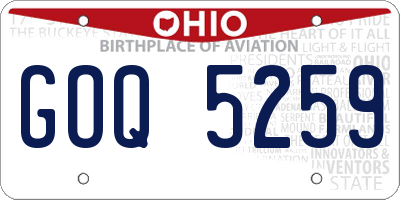 OH license plate GOQ5259