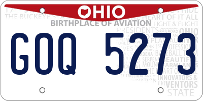 OH license plate GOQ5273