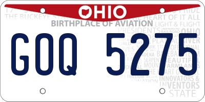 OH license plate GOQ5275