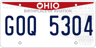 OH license plate GOQ5304