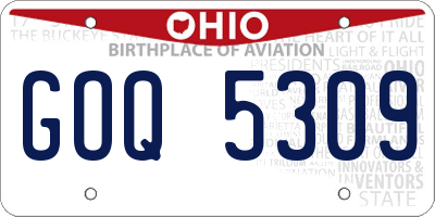 OH license plate GOQ5309