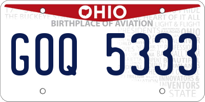 OH license plate GOQ5333