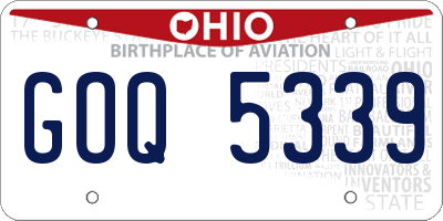 OH license plate GOQ5339