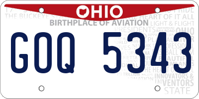OH license plate GOQ5343