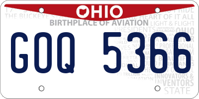OH license plate GOQ5366
