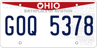 OH license plate GOQ5378