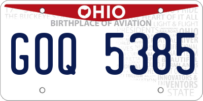 OH license plate GOQ5385
