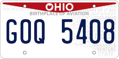 OH license plate GOQ5408
