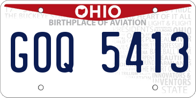 OH license plate GOQ5413