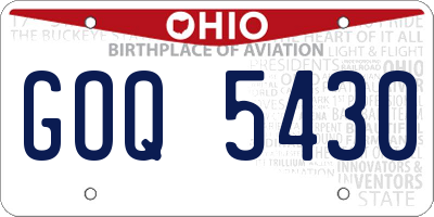 OH license plate GOQ5430