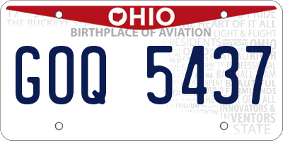 OH license plate GOQ5437