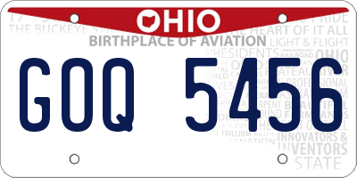 OH license plate GOQ5456