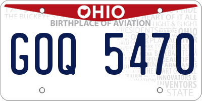 OH license plate GOQ5470