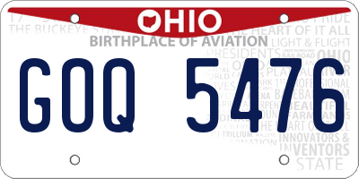 OH license plate GOQ5476