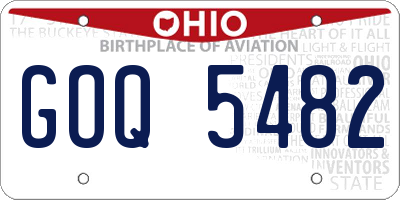 OH license plate GOQ5482