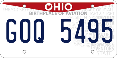 OH license plate GOQ5495