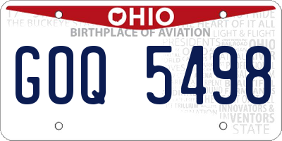 OH license plate GOQ5498
