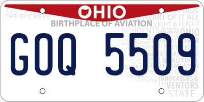 OH license plate GOQ5509
