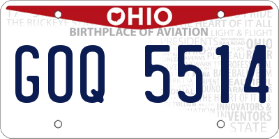 OH license plate GOQ5514