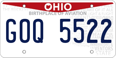 OH license plate GOQ5522
