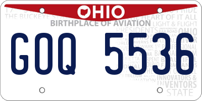 OH license plate GOQ5536