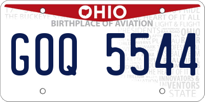OH license plate GOQ5544