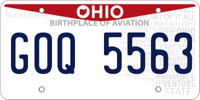 OH license plate GOQ5563