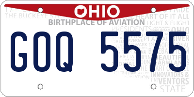 OH license plate GOQ5575