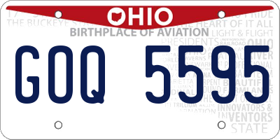 OH license plate GOQ5595