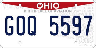 OH license plate GOQ5597