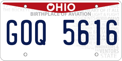 OH license plate GOQ5616